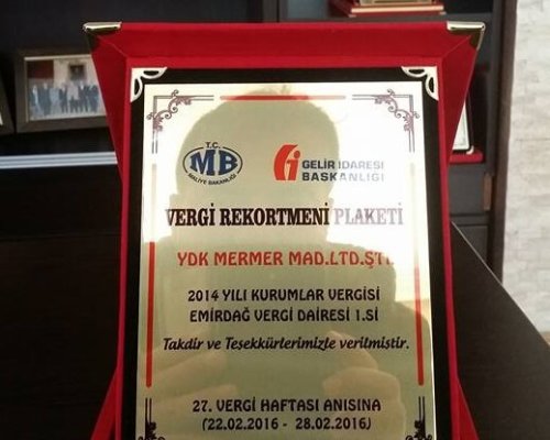 2014 Yılı Emirdağ'ın Vergi Rekortmeni YDK Marble