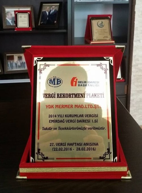 2014 Yılı Emirdağ'ın Vergi Rekortmeni YDK Marble